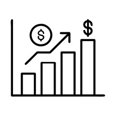 Poster - Financial growth chart showing profit increase and business success with dollar symbol icon vector