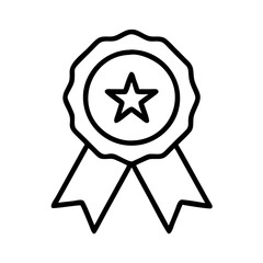 Poster - Vector graphic of a star award badge with ribbon for achievement and recognition design element