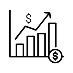 Poster - Financial growth chart with dollar sign showing business success and investment increase trend up
