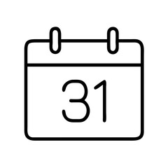 Poster - Calendar icon vector illustration of date thirty one for appointment reminder schedule event