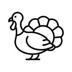 Poster - Isolated thanksgiving turkey outline illustration vector drawing for holiday celebration and design projects