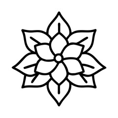 Poster - Floral design element vector graphic flower blossom petals outline botanical illustration art 90