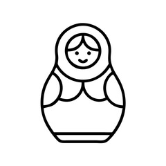 Poster - Isolated matryoshka doll vector illustration russian nesting doll babushka doll souvenir toy art icon
