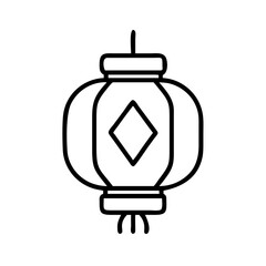 Poster - Chinese new year lantern vector illustration traditional asian decoration outline drawing for design and art
