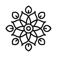 Poster - Floral mandala design vector, flower pattern illustration, decorative ornament element, art drawing