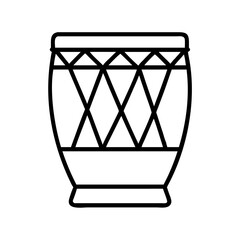 Poster - Isolated outline djembe drum vector drawing traditional african percussion music instrument design element