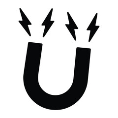 Aufkleber - Discover the power of attraction with this black magnet and lightning bolts vector graphic design element