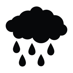 Aufkleber - Black rain cloud and raindrops weather forecast vector illustration graphic design element