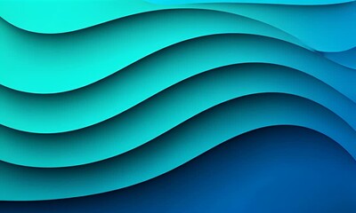 Wall Mural - Flowing Waves of Blue and Green Patterns in Abstract Design