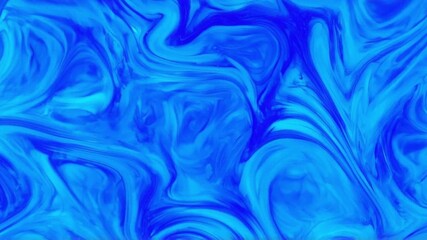 Poster - A mesmerizing abstract composition, dominated by fluid, swirling forms and a spectrum of vibrant azure and cerulean hues, creating a dynamic, painterly effect that evokes a sense of depth and motion.