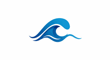 Poster - Stylized blue ocean wave with polygonal texture on a white background in a vector graphic design