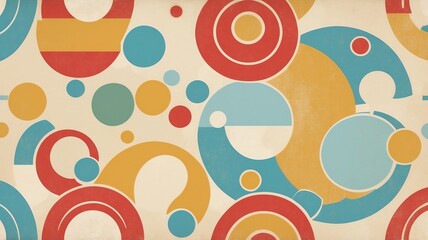 Poster - Colorful Circle Pattern Illustration with Retro Aesthetic for Creative Projects