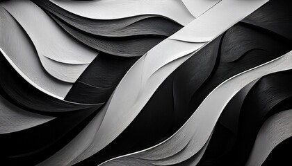 Wall Mural - abstract black and white shapes form a dynamic textured composition