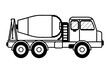 © ArtStock - Cement mixer truck construction vehicle transport silhouette vector illustration