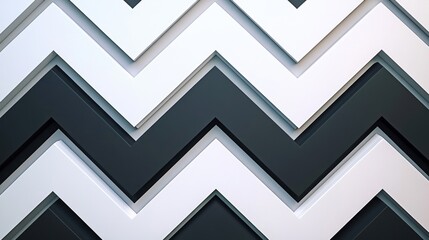 Poster - A close up of a black and white zigzag pattern creating a modern and abstract visual design element art