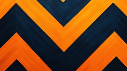 Poster - A vibrant zigzag pattern featuring alternating bands of orange and dark blue creating a dynamic design
