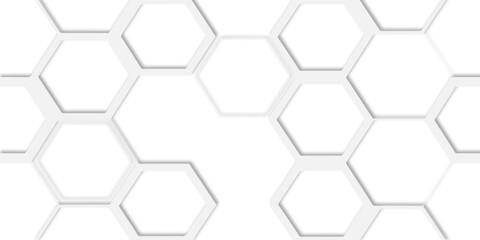 Aufkleber -  white hexagons arranged in a repeating honeycomb structure design creating a modern and abstract geometric design for visual appeal.
