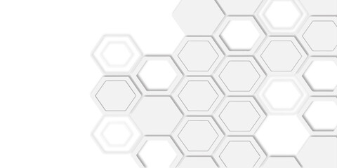 Aufkleber -  white hexagons arranged in a repeating honeycomb structure design creating a modern and abstract geometric design for visual appeal.