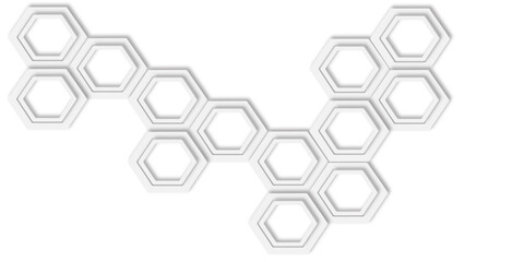 Aufkleber -  white hexagons arranged in a repeating honeycomb structure design creating a modern and abstract geometric design for visual appeal.