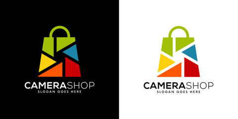 Aufkleber - camera shop logo vector design
