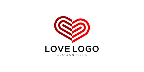 Aufkleber - love logo vector design premium