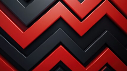 Poster - A dynamic pattern of red and black zigzags creating a modern and geometric abstract background design