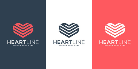Aufkleber - heart logo vector design line