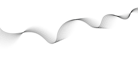 Poster - Flowing Dot Wave halftone gradient pattern on transparent background	
