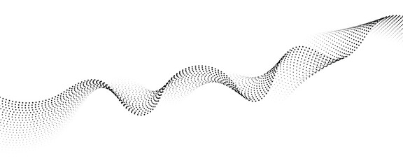 Poster - Flowing Dot Wave halftone gradient pattern on transparent background	
