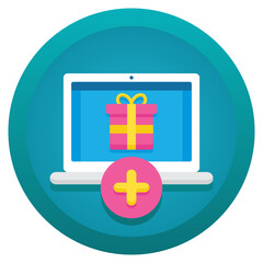 Poster - Online gift shopping and add to cart concept icon