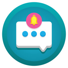 Poster - Notification bell icon with chat bubble and typing indicator