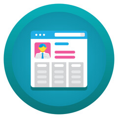Poster - User profile webpage interface with personal information and content blocks