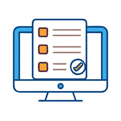 Poster - A digital checklist displayed on a computer screen. Illustrating a simple, clear, and clean design for task management and productivity. 