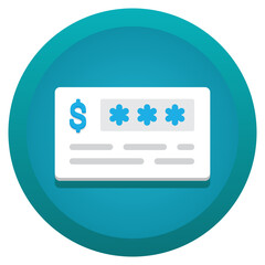 Poster - Financial account information security icon with dollar sign and asterisks