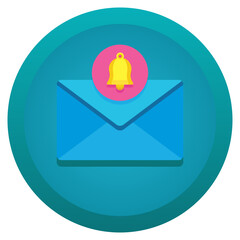 Poster - New email notification alert icon with bell and envelope
