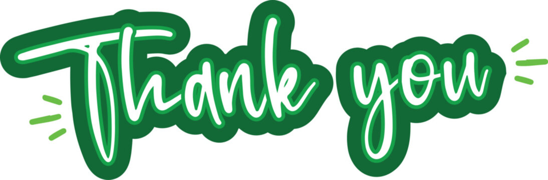 Creatve style thank you message inspiration on a white background