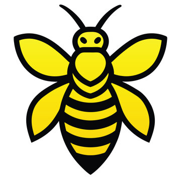 Solid color Yellow-faced Bee animal vector design