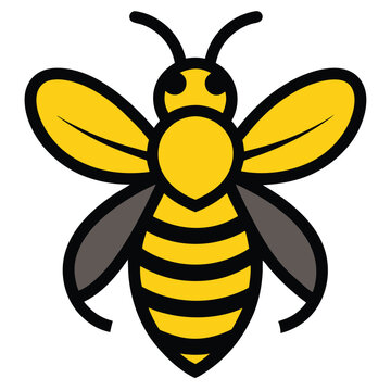 Solid color Yellow-faced Bee animal vector design