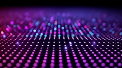 Abstract glowing dots pattern on dark background