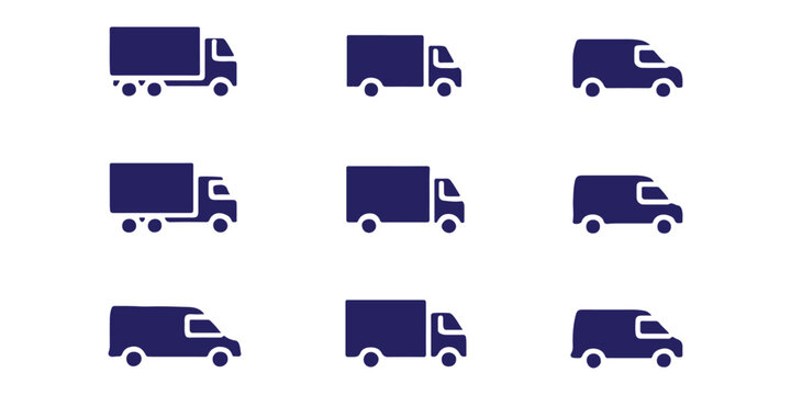 Transport icon set. Transportation in linear style. Vector illustration