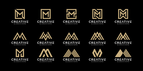 Aufkleber - set of initials letter M abstract logo vector design