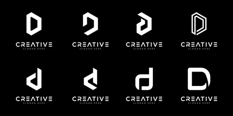 Aufkleber - set of initials D logo vector design template