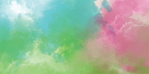 Aufkleber - Watercolor abstract background in green blue and pink colors textured and decorative design suitable for various creative projects