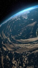 Wall Mural - vertical video space view of earth at night with lots of light