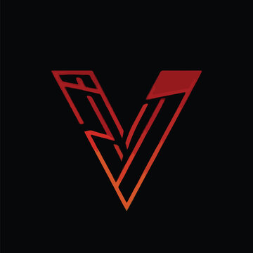 Modern logo with Geometric Letter V Design.eps