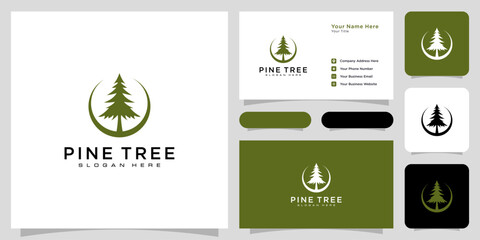 Aufkleber - pine tree icon illustration isolated vector sign symbol