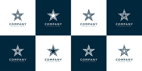 Aufkleber - set of star logo vector line style