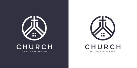 Aufkleber - church christian logo design vector