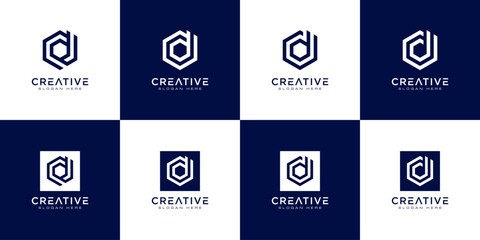 Aufkleber - Set of initial letter D abstract logo vector template