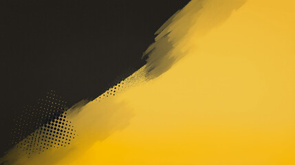 Poster - Abstract illustration featuring a dynamic blend of black and yellow hues, showcasing textured brush strokes and dotted patterns, creating a vibrant visual contrast and artistic expression